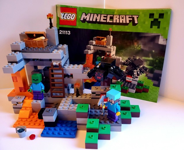 LEGO Minecraft The Cave 21113 Steve Zombie Spider Blocks For Sale 