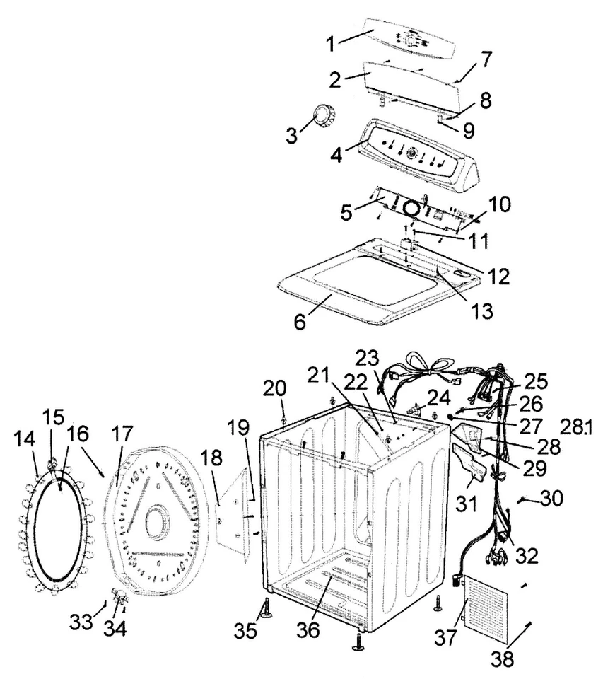 Haier Dryer Model RDE350AW: Leveling Leg Set of 2 (WD-4150-08) (P5305)  - Image 4 of 4