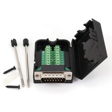 D-SUB DB15 Male 2 Row 15Pin Plug Breakout Terminals Solderless Connector Screw