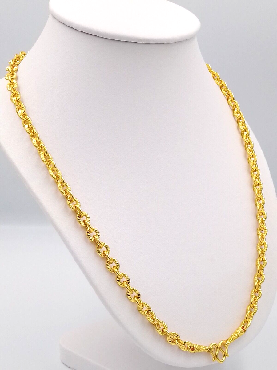 23金 7.1グラム ネックレス タイ製 7 mm Gold Chain Necklace 22K 23K 24K Thai Yellow Gold Plated