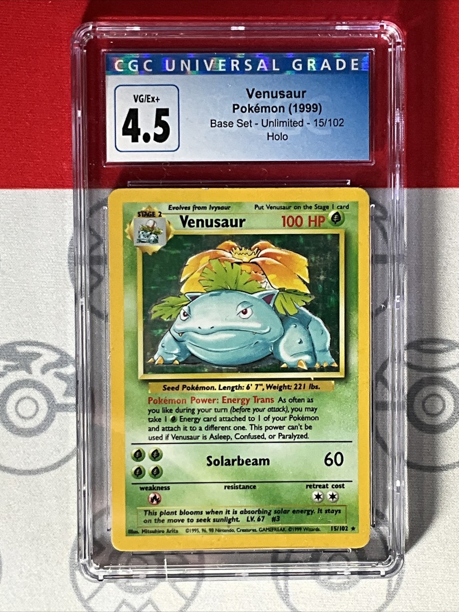 Venusaur ポケモンカード #15/102 CGC 4.5 Pokemon TCG Base Set Unlimited Venusaur 15/102 BGS
