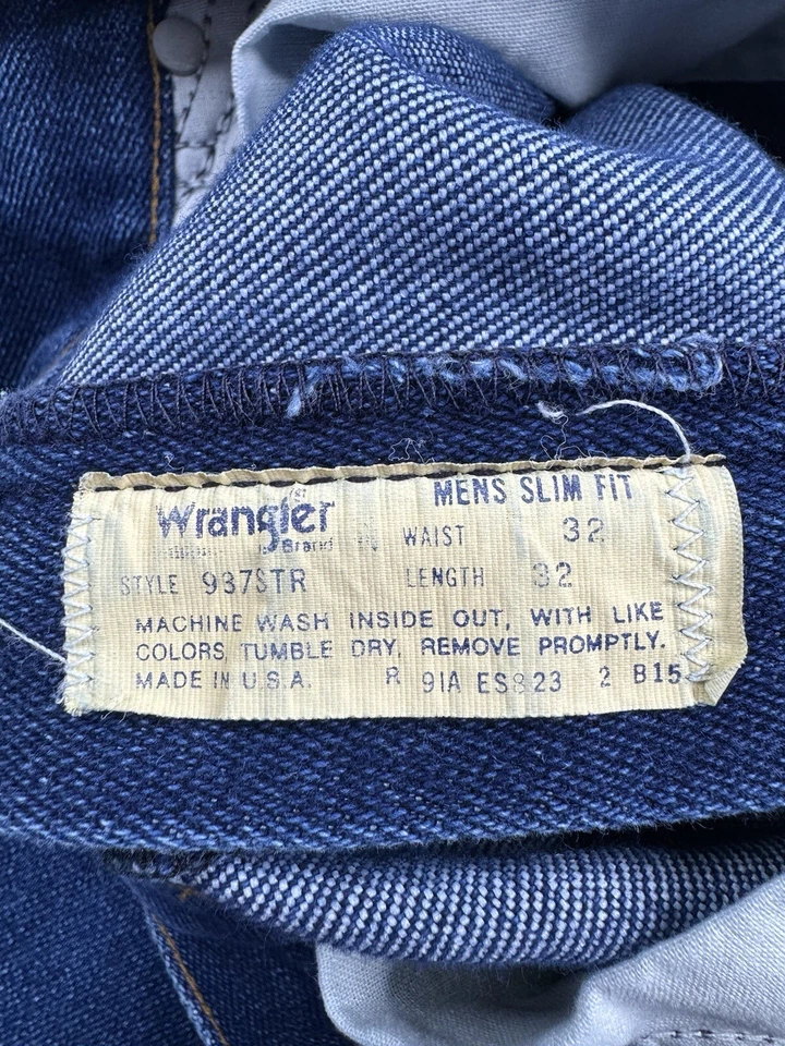 Jeans vintage Wrangler 937STR corte cowboy elástico slim fit feito nos EUA faroeste 28x30 - Imagem 4 de 4