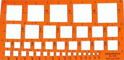 ZEICHEN SCHABLONE STANDARDGRAPH 1430 ZOLLMAß QUADRATE