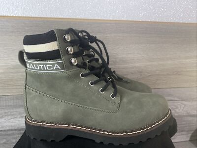 Nautica Womens Galiah Fashion Ankle Boots Olive Size 7.5