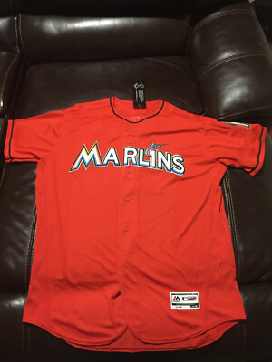 José Fernández RARE Miami Marlins Orange Authentic Majestic jersey