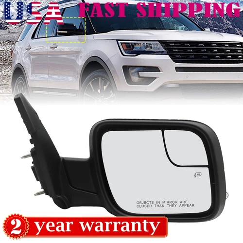Side Mirror For FORD Explorer 16-19 w/ Power Heated Puddle Light Passenger Side
