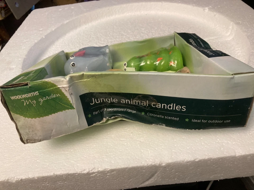 Vintage Woolworths 4 Jungle Animal outside candles Snake Elephant Snake Monkey - Image 4 of 4