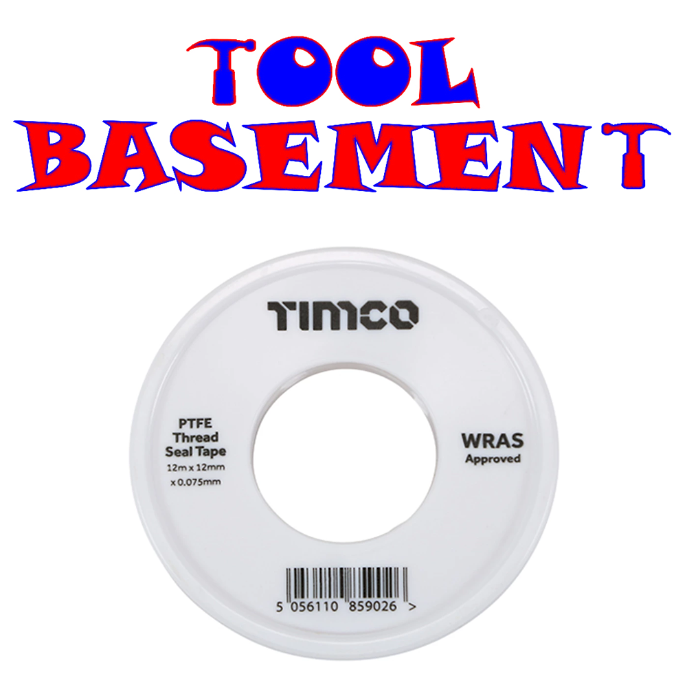 Timco PTFE Tape - Single Roll - 12m x 12mm x 0.075mm