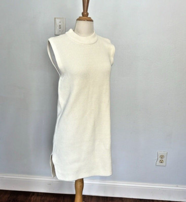 H and M Sweater Dress Womens Extra Small Ribbed Minimalist Sleeveless Slit