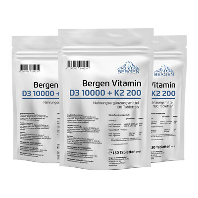 540 Tabletten Vitamin D3 10000IU & Vitamin K2 200mcg MK-7 Menachinon-7