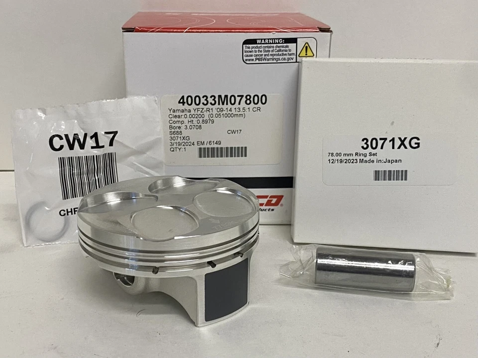 KIT PISTÓN FORJADO WISECO CK231 13.5:1 COMP YZF-R1 2009 2014 FZ1 YAMAHA Foto 2 de 4