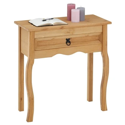 Console table meuble d'appoint style mexicain 1 tiroir pin massif - Photo 1/4