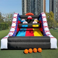 Inflatable Basketball Hoop Shot Inflatable Party Basketball Game with 5 Hoops
