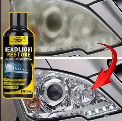 KIT REGENERIERUNG SCHEINWERFER ERNEUERUNG GLÄNZEND WIEDERHERSTELLUNG TRANSPARENT AUTO UND MOTORRAD 30ML + Schwamm