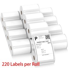 4"x6" Direct Thermal Shipping Labels 220/Roll Compatible 1744907 Dymo 4XLPrinter