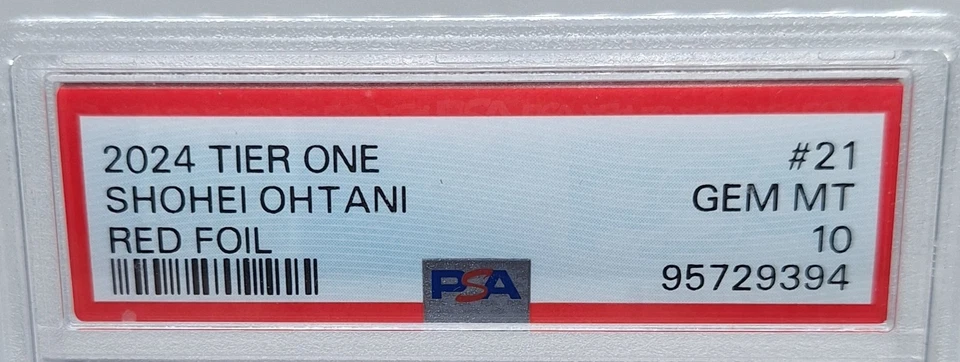 SHOHEI OHTANI 2024 TIER ONE RED FOIL #07/25 PSA GEM MINT 10 - Image 3 of 4