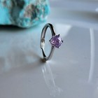 Light Purple Tourmaline 6 Prong Ring Size 8 Gemstone 14k White Gold-plated — photo 3