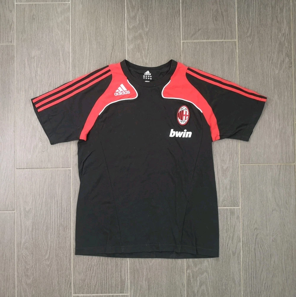 Vintage Retro 2008/09 AC Mailand Traingsshirt Größe: M Fußball Adidas Sport Fans