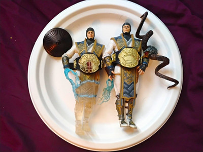 McFarlane Toys Mortal Kombat Raiden Action Figure Lot of 2 w/ Hat Belt