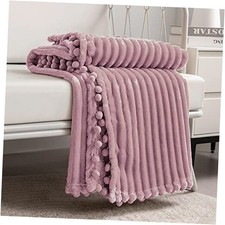Fleece Blanket Throw Size   51x63   Soft, Plush, Fluffy, Fuzzy, 51x63" Pink