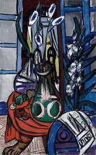 Blue Still Life Interior : 1949 : Max Beckmann : Archival Art Print