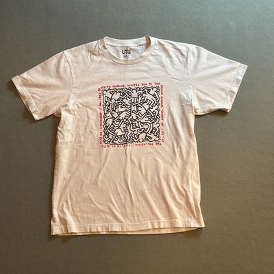 Uniqlo UT Keith Haring Party of Life T-Shirt White Mens M Street Art 90s Graffit