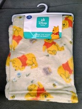 Disney Baby Blanket Winnie The Pooh Honey Infant Bear White NEW