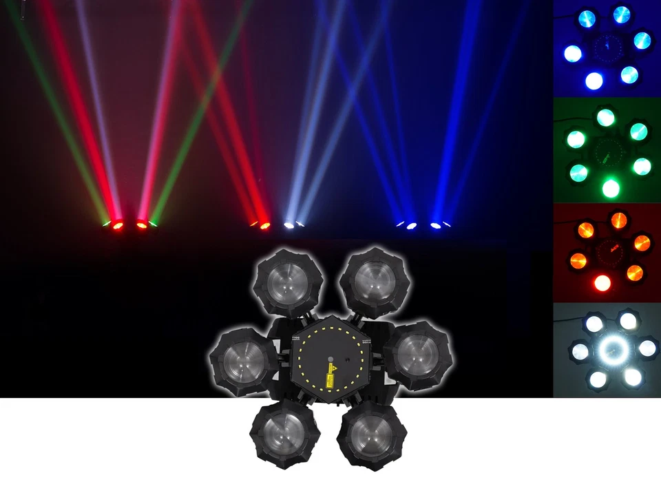 Chauvet DJ Helicopter Q6 DMX Rotating Dance Floor Effect Light + Remote + Cable - Image 2 of 4