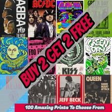 Vintage Rock Band Concert Posters Prints Gifts Wall Art Home Decor