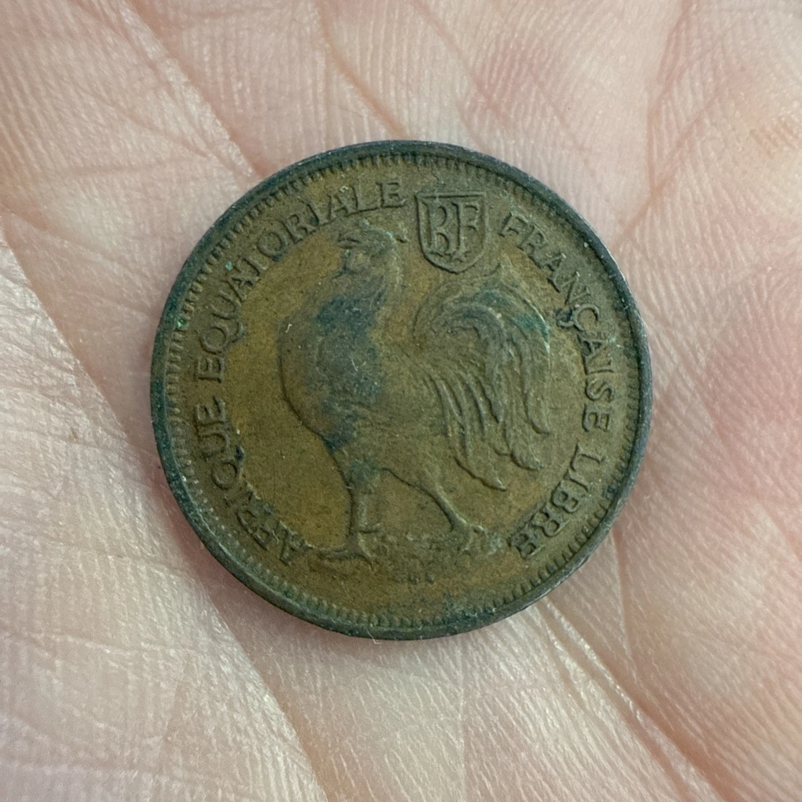 Monnaie 50 Centimes De Franc Afrique équatoriale RF Française Libre 1943