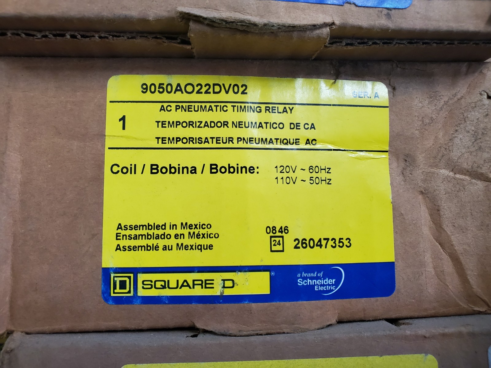Square D Pneumatic Timer 9050ao10dv02
