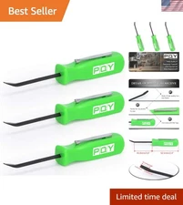 Mini Pocket Pry Bar Set - 4.5” Green Tool with Clip, 3 Pieces for Professionals
