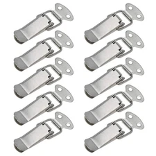 10pcs Toggle Latch, Stainless Steel, Spring Loaded, Silver, Catch, Hasp