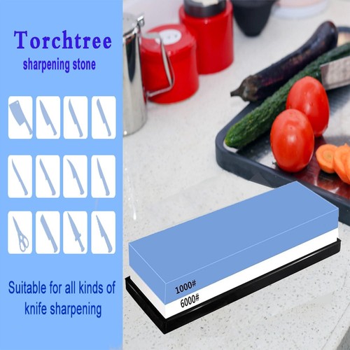 Knife Sharpening Stones Non Slip Base Angle Guide 6000 1000 Grit Side 5 In 1 NEW - Picture 3 of 9