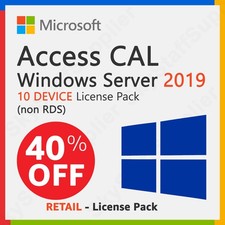 Microsoft Windows Server 2019 - 10 Device Client ACCESS Licenses non RDS - NEW