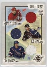 2001 Pacific Crown Royale Triple Threads Steve Yzerman Eric Lindros #11 HOF 2tb