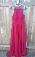 Azazie Red gown Sleeveless Floor-Length Formal Bridesmaid Dress Size A8 Regular
