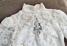 Vintage 1987 Carolina Herrera Bridal Gown components - Beads, Sequin & Lace