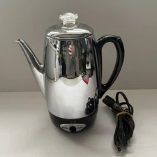 Vtg Sunbeam Deluxe Percolator Coffee Pot AP-16 Adjustable 10 Cup MCM Tested