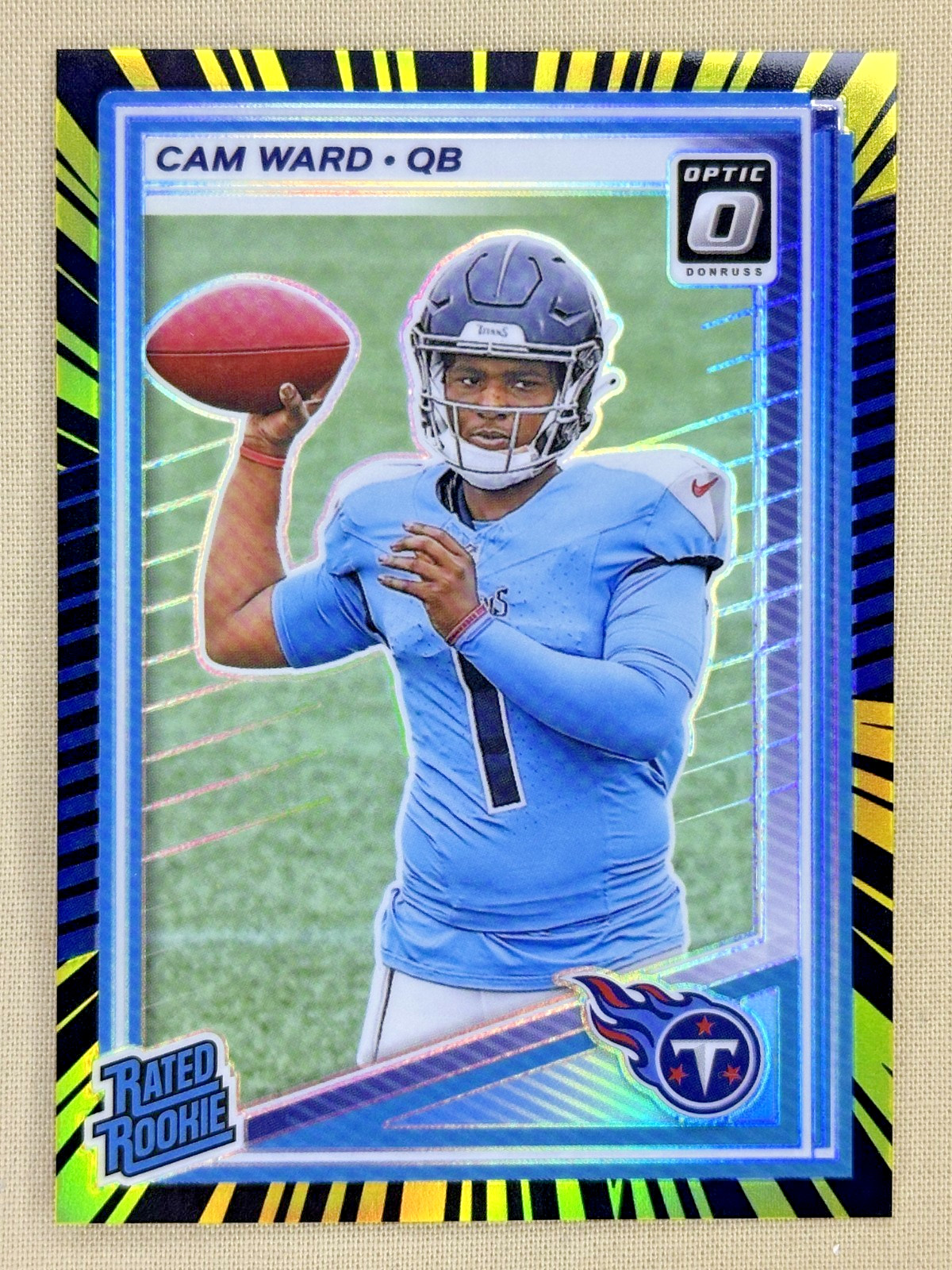2025 Donruss Optic Cam Ward RC ELECTRICITY /75 Tennessee Titans #293