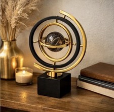 Designer Deko Skulptur – Gold/Schwarz Stilvolle Tischdekoration / Wohnaccessoire