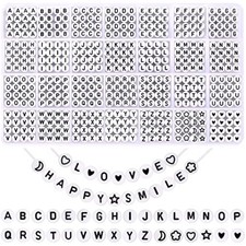1400pcs round letter beads for jewelry making,31 style white a-z alpha