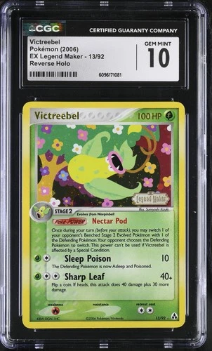 CGC 10 GEM MINT Victreebel EX Legend Maker 13/92 Reverse Holo STAMPED Pokemon
