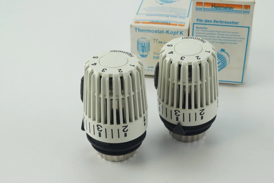 2x Heimeier Thermostatkopf K 6000-00.500 Weiß alte Bauart ✅ - Bild 4 von 4