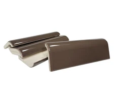 Brown Ceramic Tile Bullnose Mudcap Subway Edge Trim Vintage Mud Cap Curved Edge
