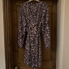 Good Condition Size 14 Lightweight Dress In Pinks And Black Pattern