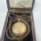 Antique Elgin National Watch Co Gold Filled Pocket Watch w/ Gold Filled Chain