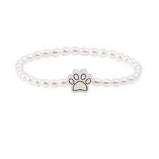 Memorial Pawprint Bracelet In Crystal Pearl