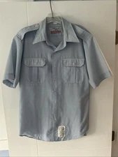 AIR FORCE USAF REGULATION SHIRT MENS SHORT SLEEVE DRESS BLUE UNIFORM 1850 17C