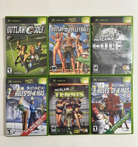 6 Outlaw CIB Xbox Games: Golf, Golf 2, Volleyball, Tennis, 9 Holes, 9 More Holes